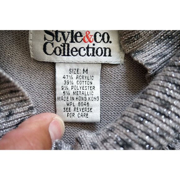 Style & Co. Collection Sleeveless Knit Top w/ Metallic Accents - Size M - Picture 2 of 4